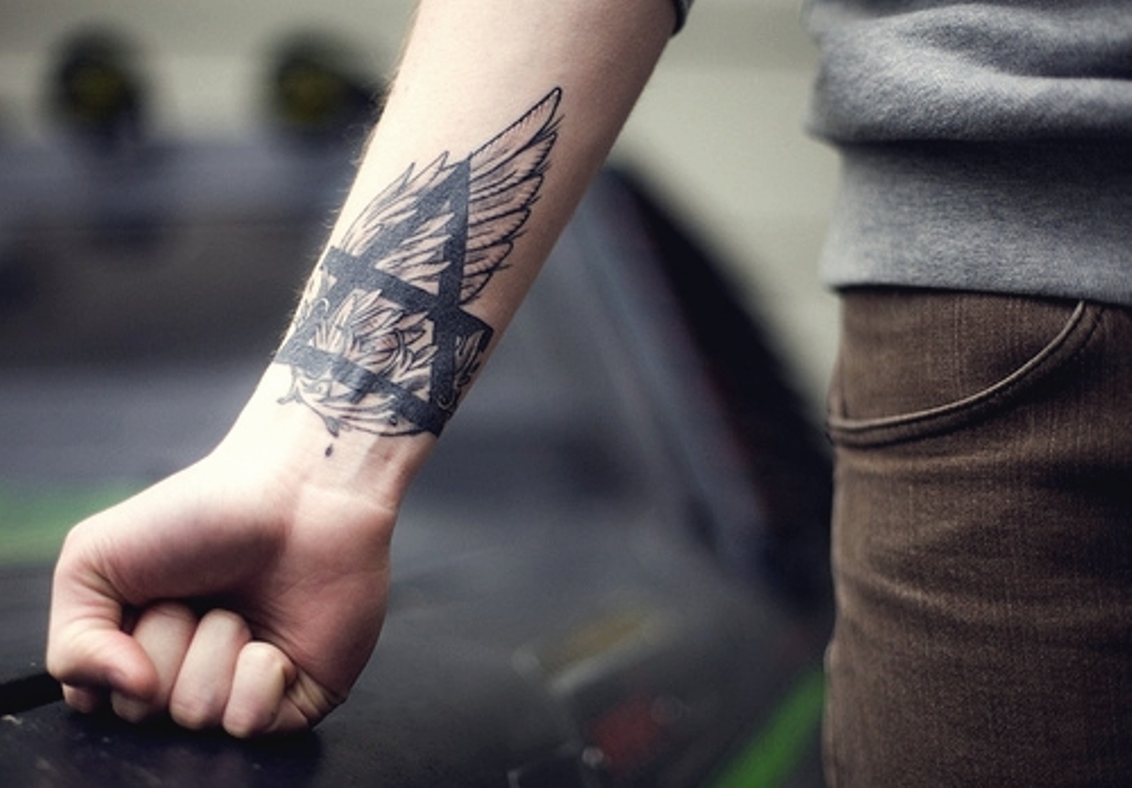 10. Geometric Wrist Tattoos for Guys - wide 3