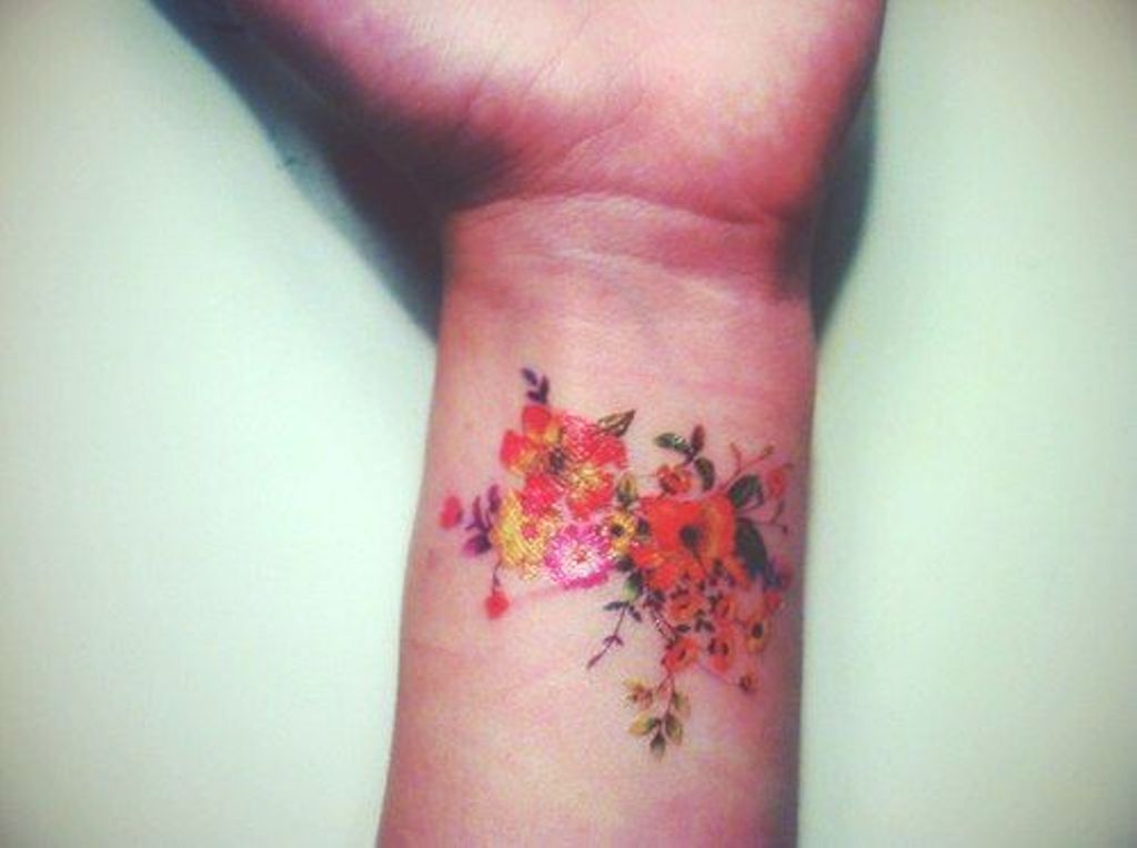 Realistic Fake Flower Tattoos - wide 2