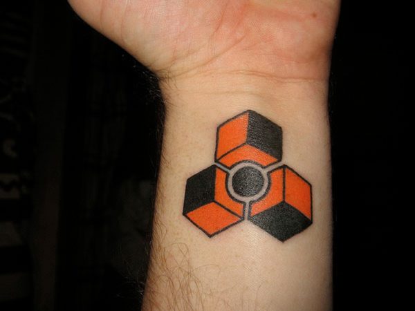 Colourful Cubes Geometric Tattoo