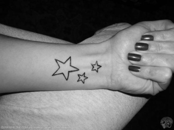 3 Star Black Tattoo