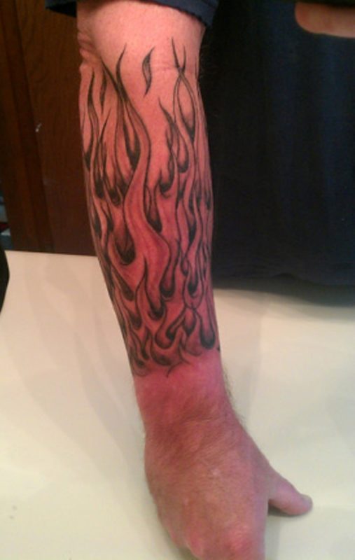 Awesome Fire Tattoo On Wrist