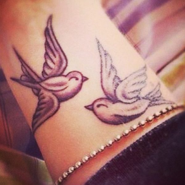 Amazing Grey Ink Flying Dove Tattoo