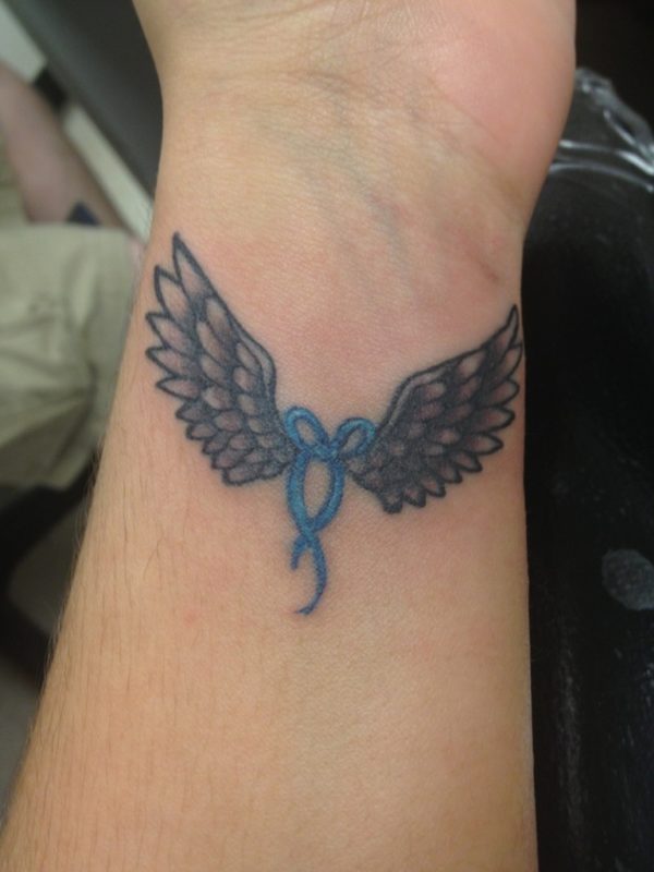 Angel Wings Tattoo Design On Wrist