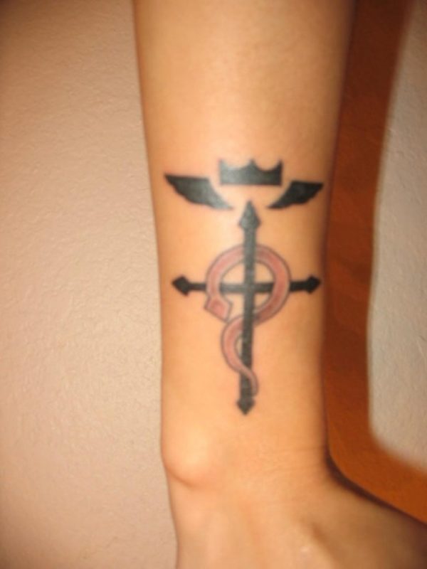 Aries Cross Tattoo