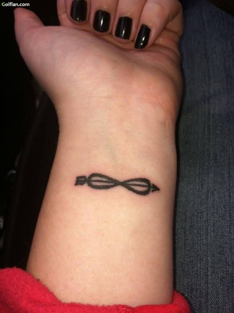 Arrow And Infinity Tattoo On Wrist