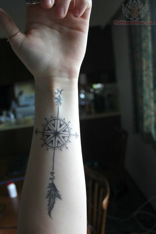 Arrow Compass Tattoo