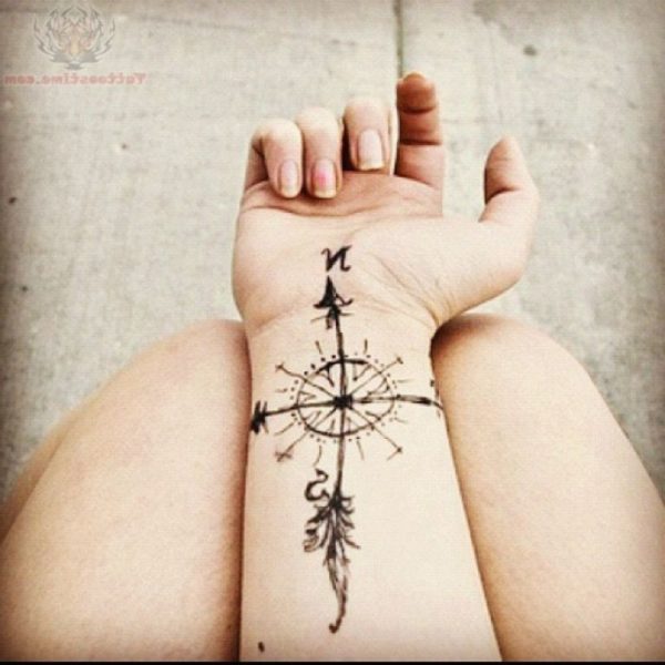 Attractive Compass Tattoo