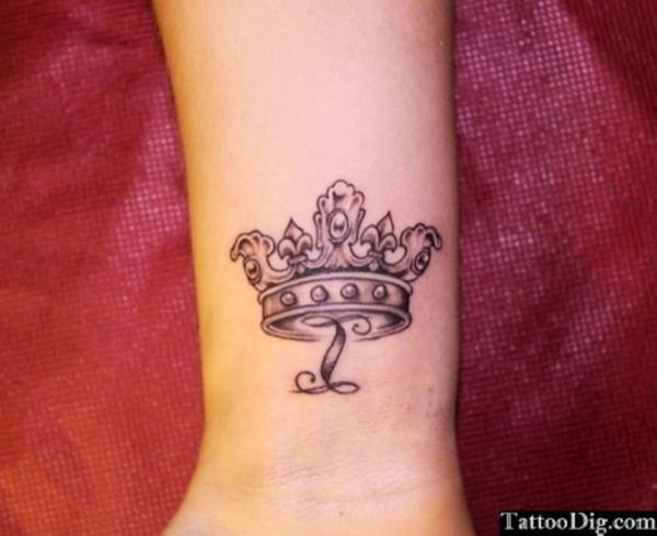 Attractive Crown Tattoo On Wrist