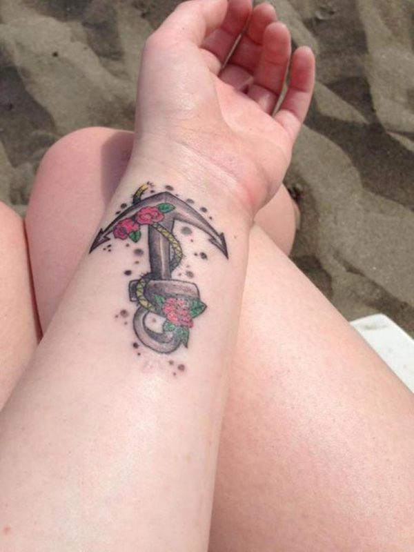 Awesome Anchor Tattoo On Wrist