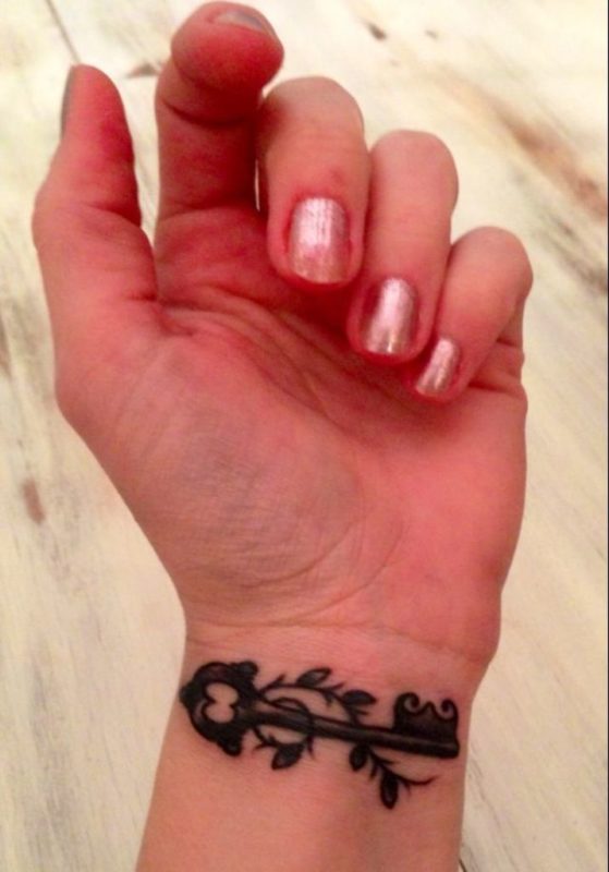 Awesome Key Tattoo On Wrist