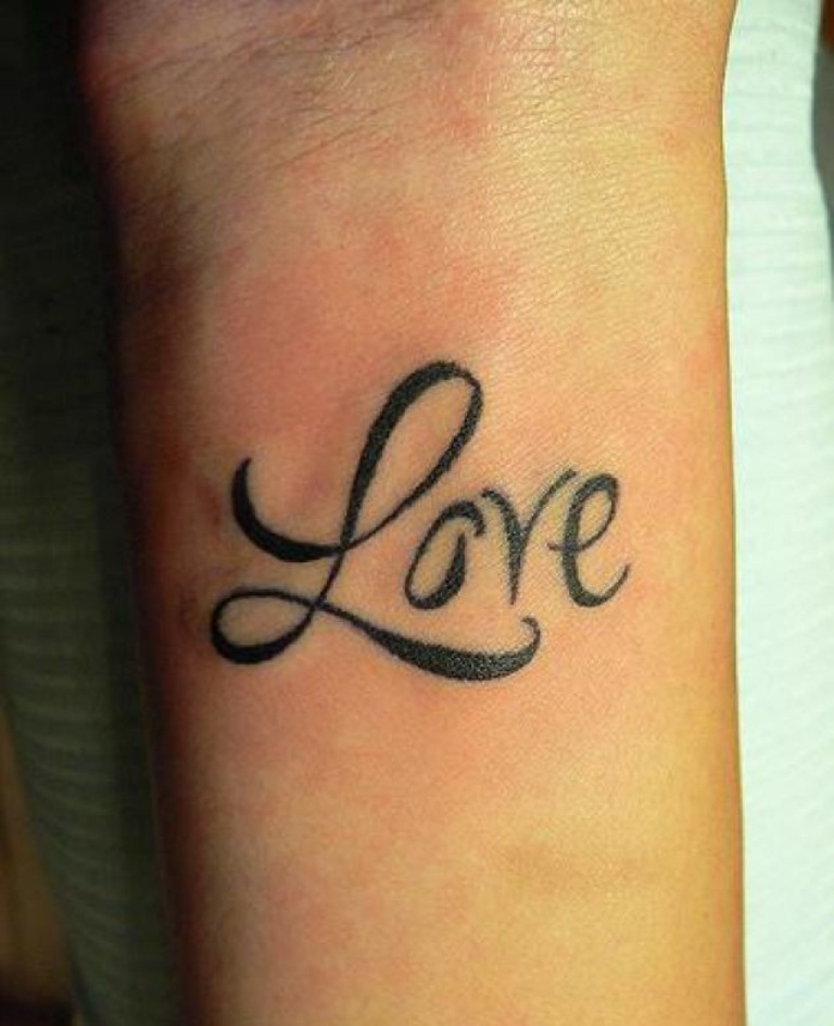 Awesome Love Tattoo On Wrist