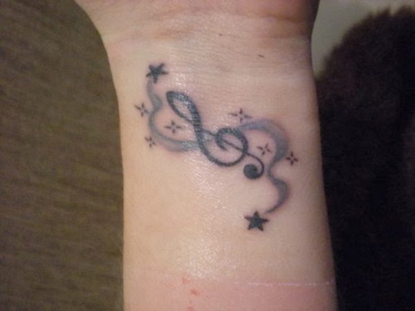 Awesome Music Tattoo On Wrist