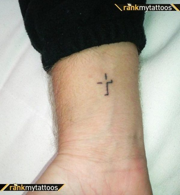 Tiny Cross Tattoo On Wrist