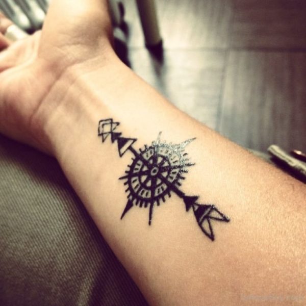 Awesome Compass Arrow Tattoo