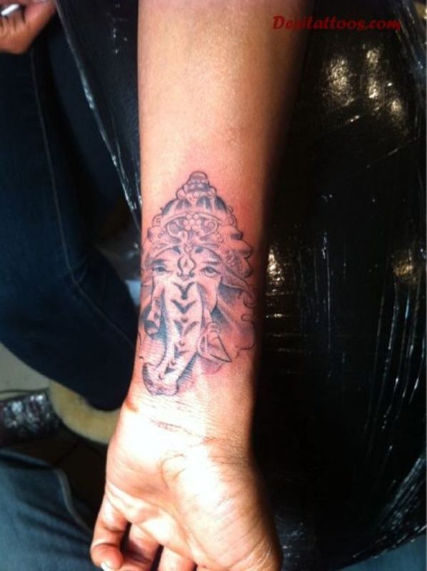 Awesome Elephant Wrist Tattoo