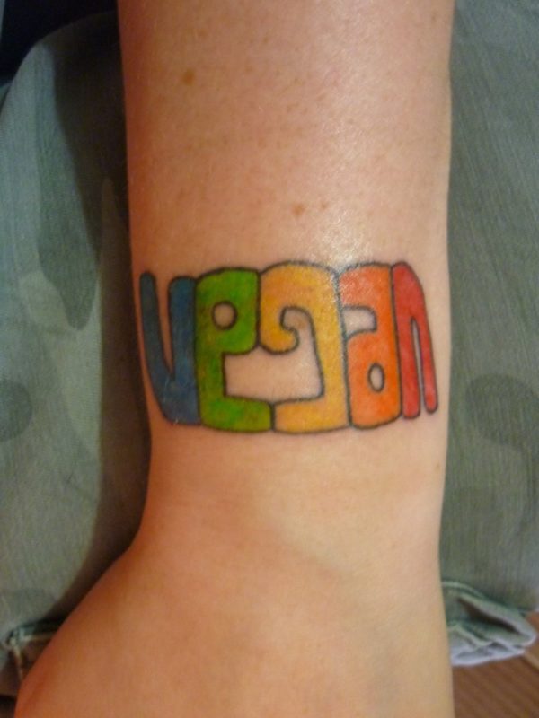 Awesome Vegan Tattoo on Wrist