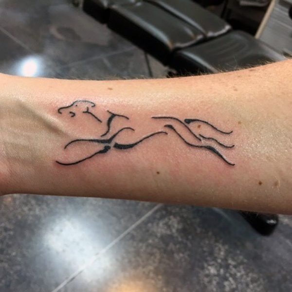 Running Dog Tattoo On Wrist