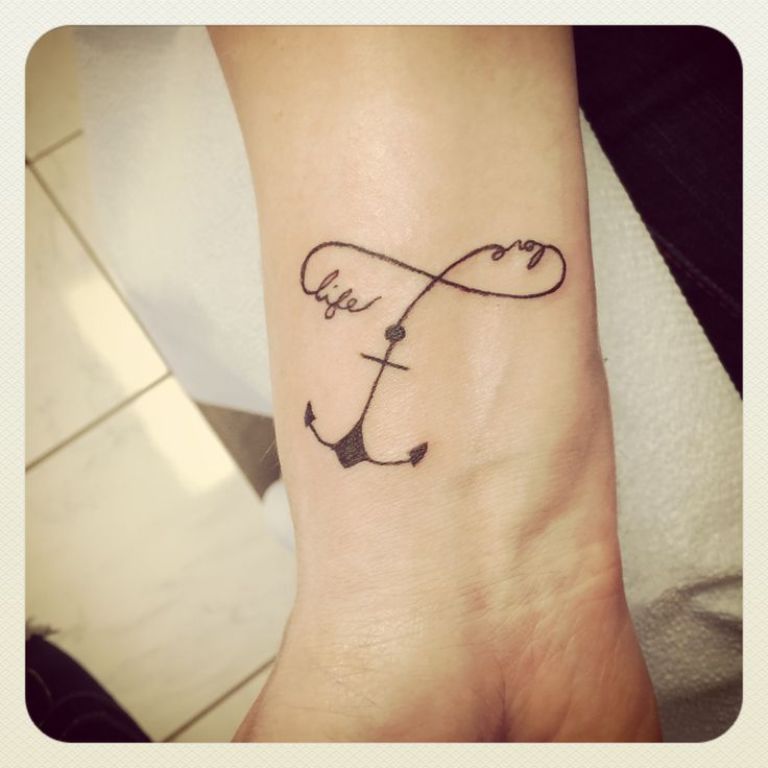 Beautiful Anchor And Infinity Tattoo