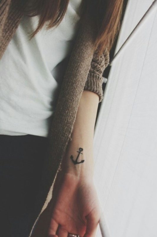 Beautiful Anchor Tattoo On Wrist