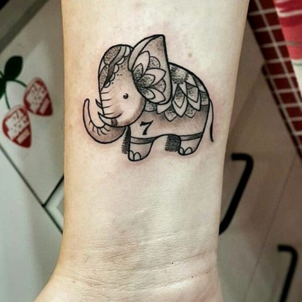 Pretty Elephant Tattoo