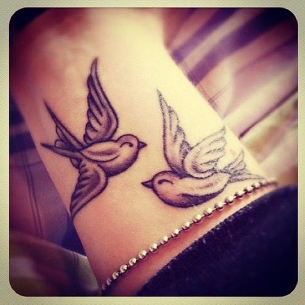 Beautiful Dove Tattoo On Wrist