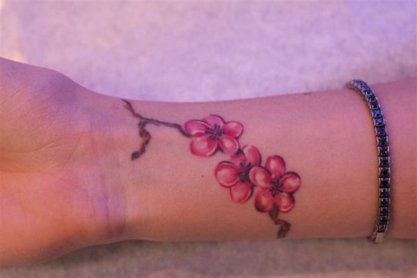 Beautiful Flower Tattoo On Wrist