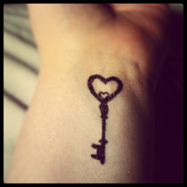 Beautiful Key Tattoo On Wrist
