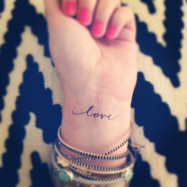 Beautiful Love Word Tattoo