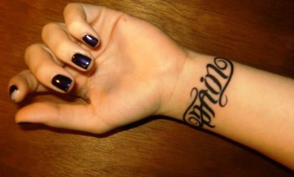 Beautiful Word Tattoo On Wrist 