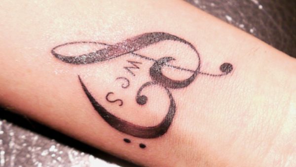 Bible Verse Musical Heart Tattoo