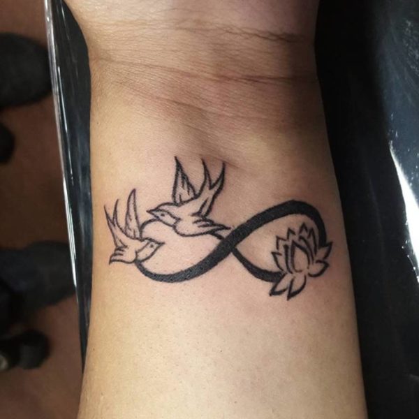 Bird And Lotus Tattoo