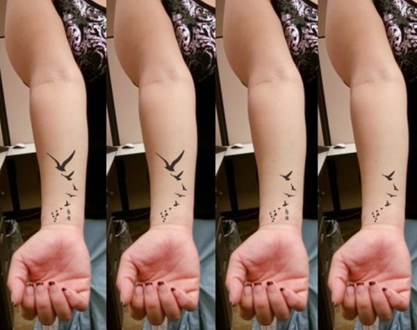 Birds Fly Tattoo On Wrist