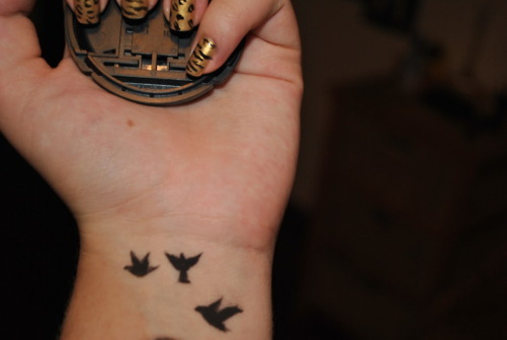 Birds Tattoo Design On Wrist.