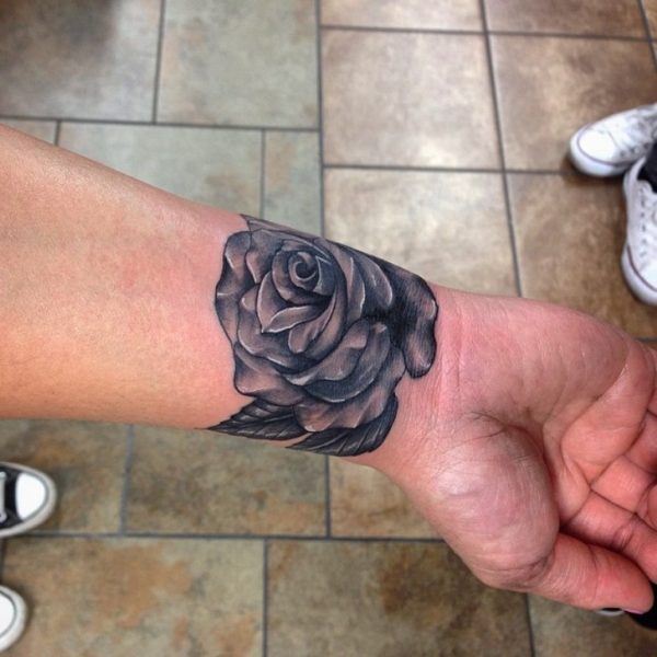 Black And Grey Rose Tattoo