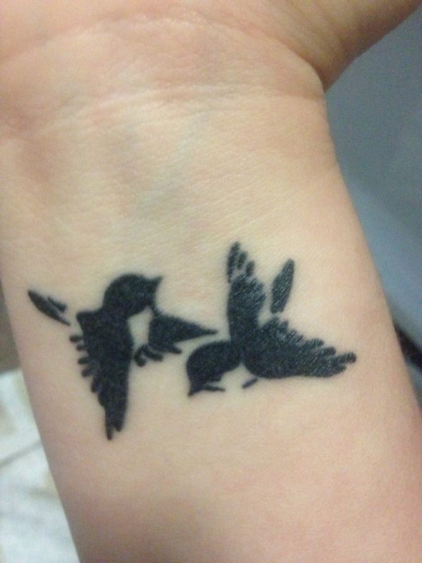 Black Birds Tattoo On Wrist
