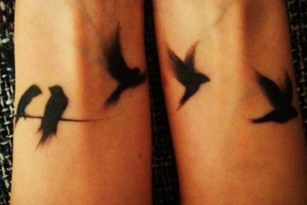 Black Birds Tattoo On Wrist