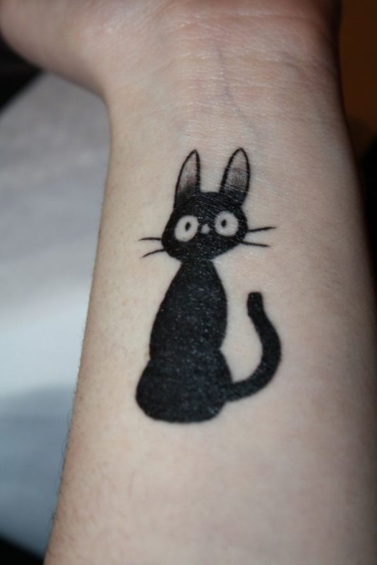 Black Cat Tattoo On Wrist
