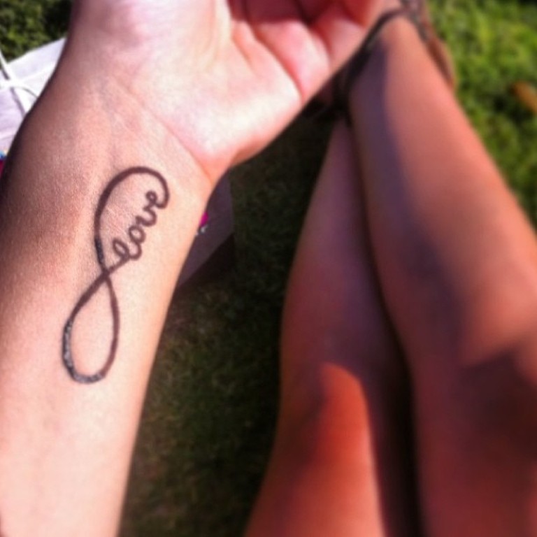 Black Infinity And Love Tattoo