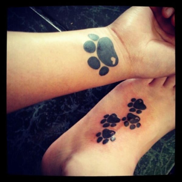 Black Ink Paw Tattoo