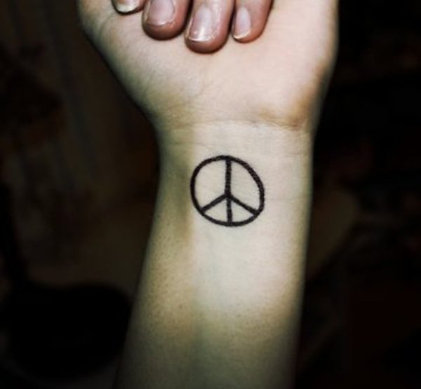 Black Ink Peace Tattoo