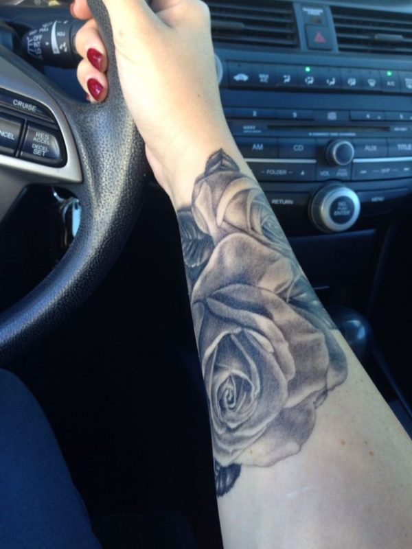 Black Ink Rose  Tattoo