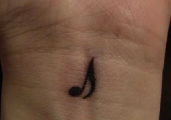 Black Music Note Tattoo