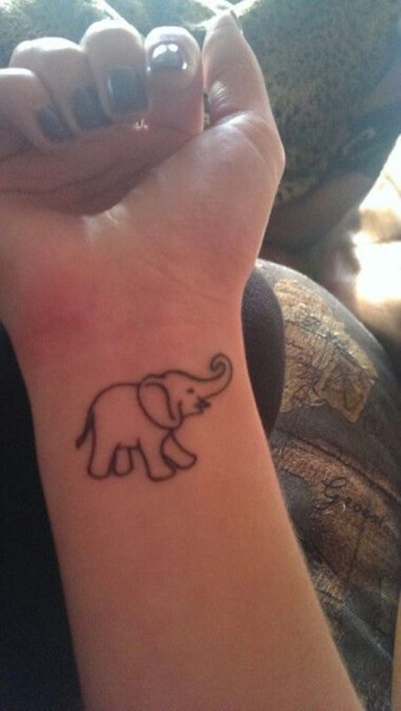 Outline Elephant Tattoo