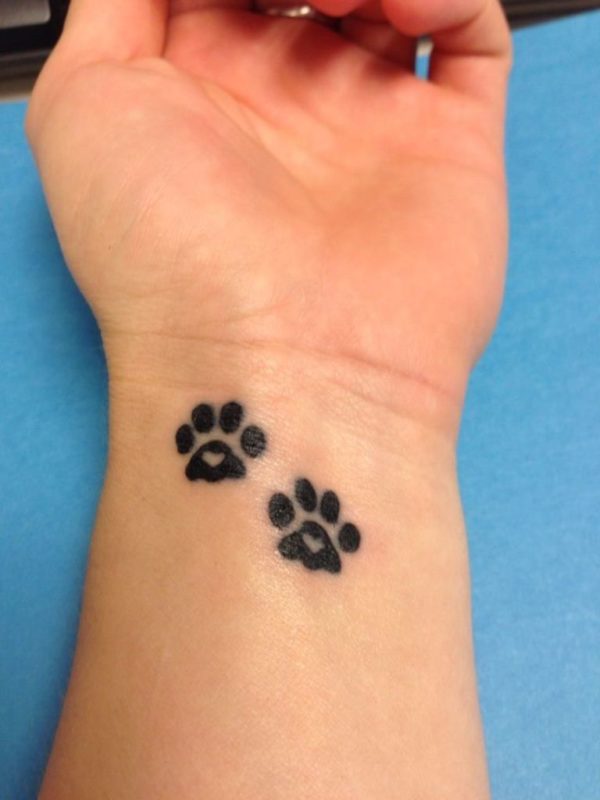 Black Paw Tattoo Design On Wrist