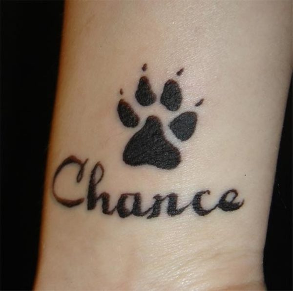 Black Paw Tattoo On Wrist