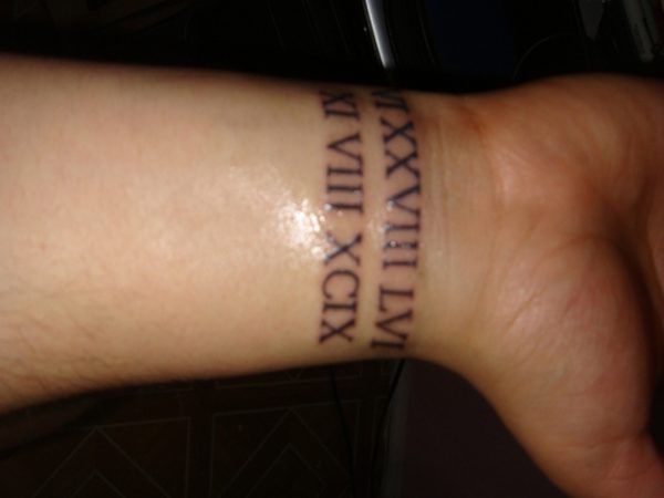 Black Roman Numerals Tattoos On Wrist