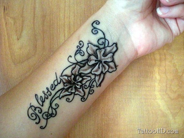 Blessed Flower Tattoo On Wrist