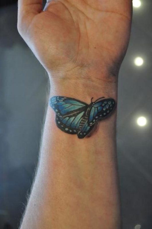 Blue Butterfly Tattoo