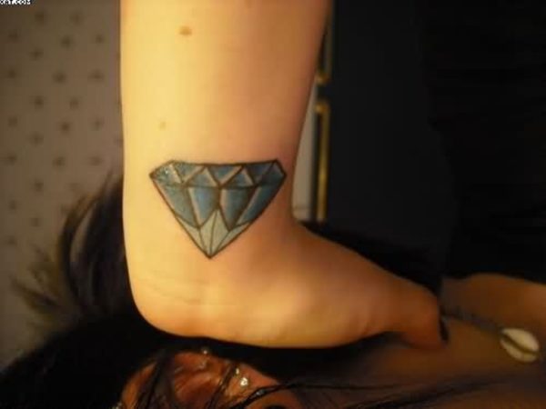 Blue Diamond Tattoo Design For Wrist