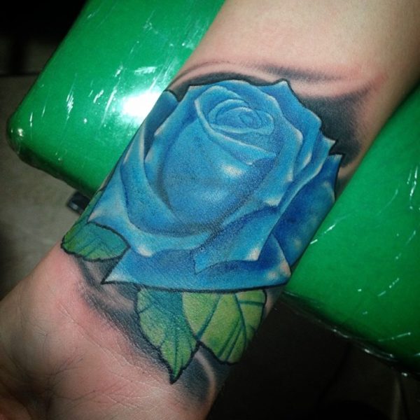 Blue Flower Tattoo